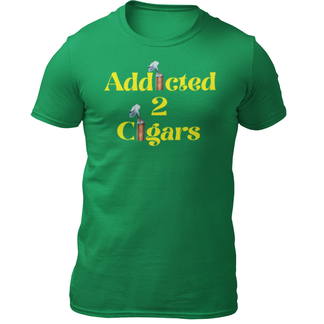 Addicted2Cigars Men Short Sleeve Yellow