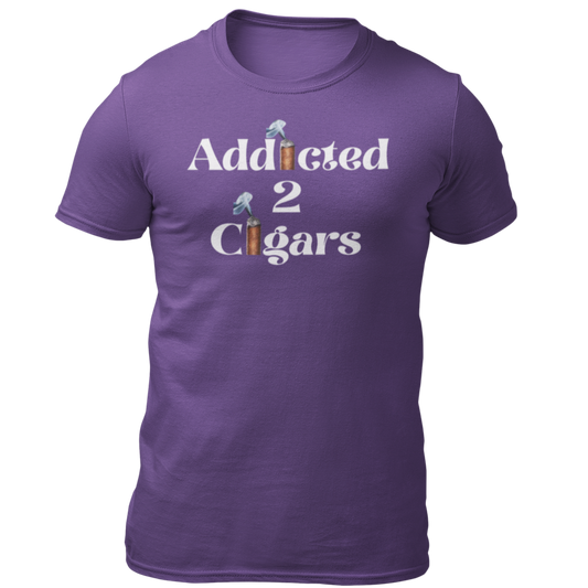 Addicted2Cigars Men Short Sleeve White