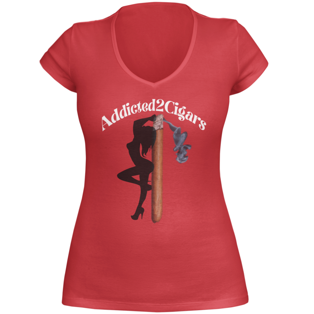 Addicted2Cigars Black/White Women Short Sleeve