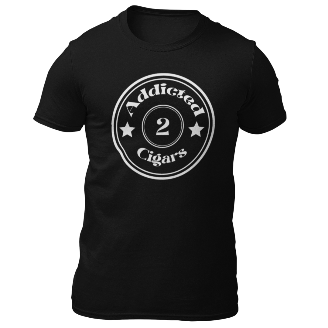 Addicted2Cigars White Circle Short Sleeve