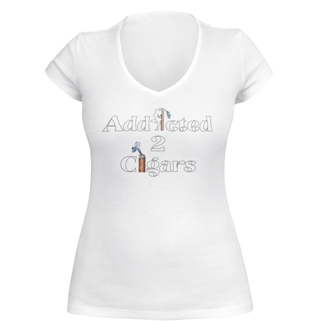 White Party Addicted2Cigars  Women Short Sleeve