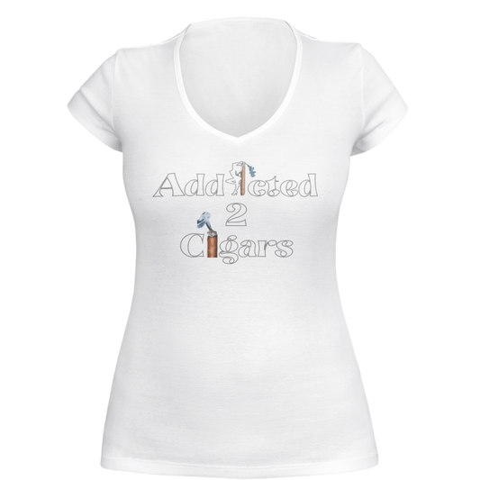 White Party Addicted2Cigars  Women Short Sleeve