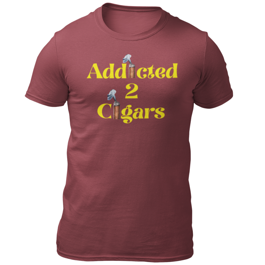 Addicted2Cigars Men Short Sleeve Yellow