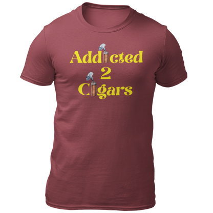 Addicted2Cigars Men Short Sleeve Yellow