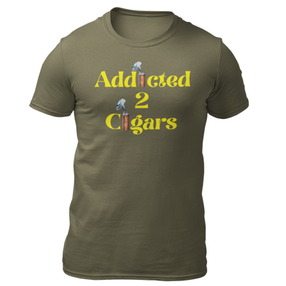 Addicted2Cigars Men Short Sleeve Yellow