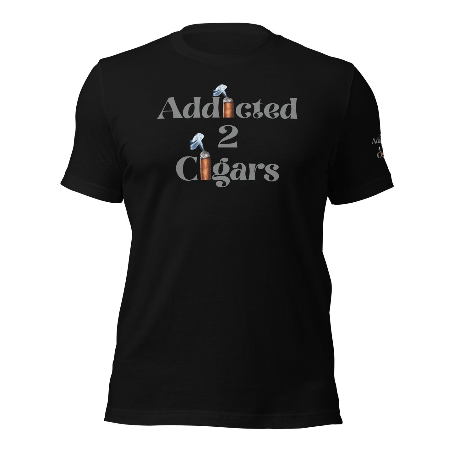 Addicted2Cigars Men Gray Short Sleeve