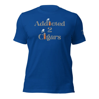 Addicted2Cigars Men Gray Short Sleeve