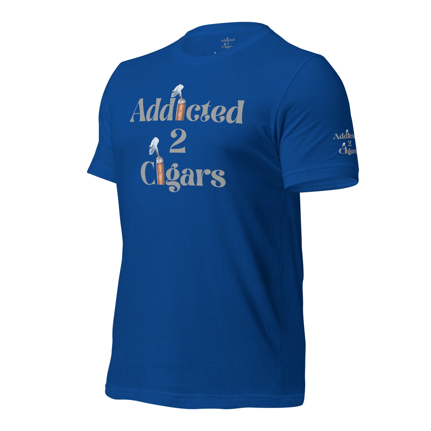 Addicted2Cigars Men Gray Short Sleeve