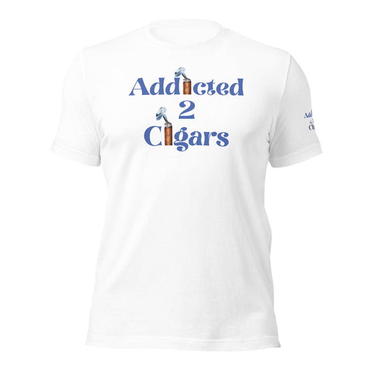 Addicted2Cigars Men Royal Blue Short Sleeve