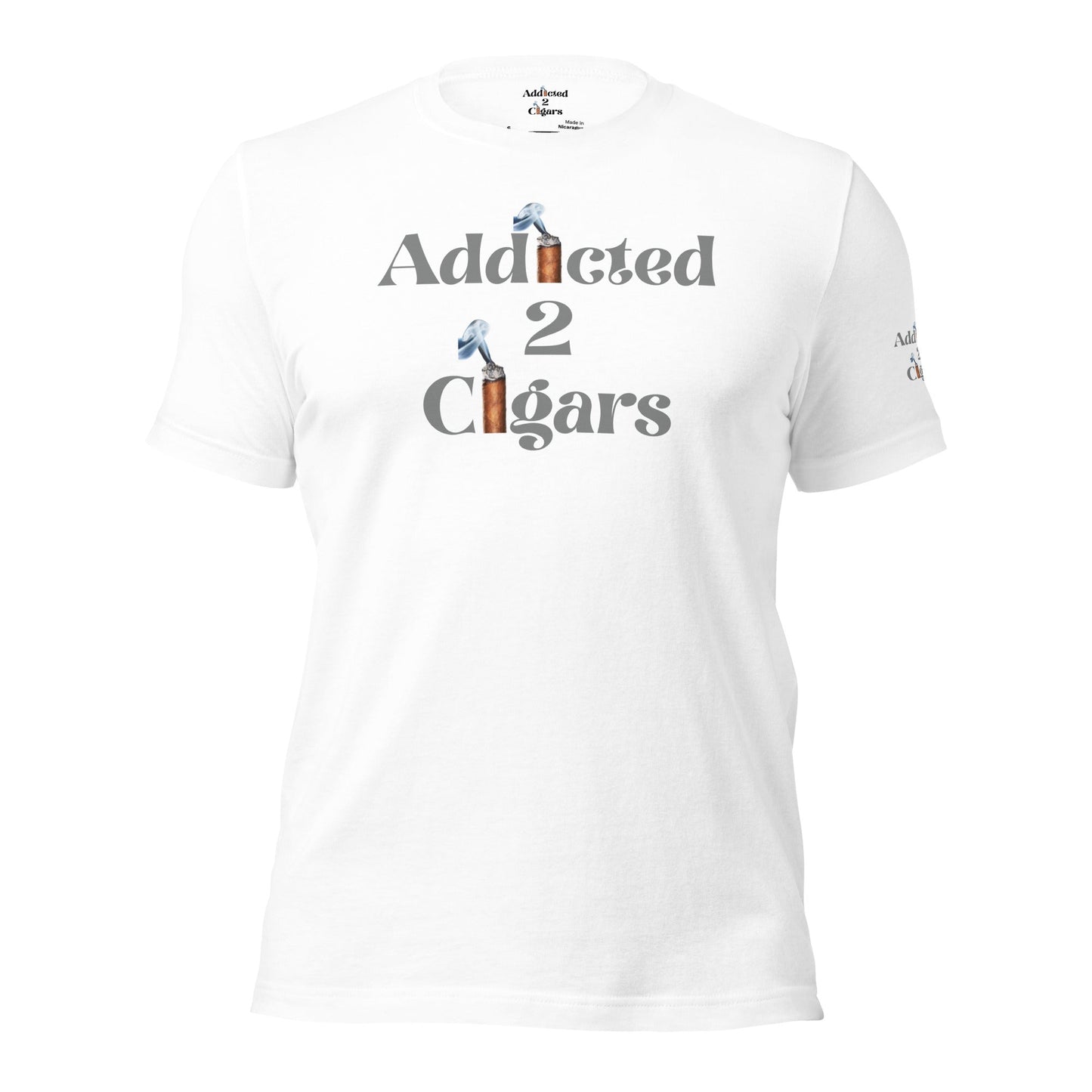 Addicted2Cigars Men Gray Short Sleeve