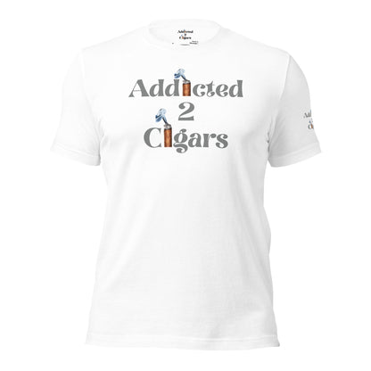 Addicted2Cigars Men Gray Short Sleeve