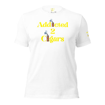 Addicted2Cigars Men Short Sleeve Yellow