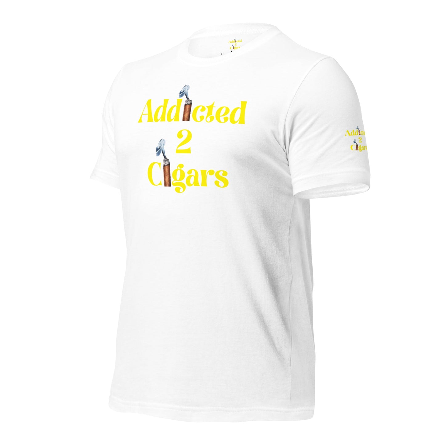 Addicted2Cigars Men Short Sleeve Yellow