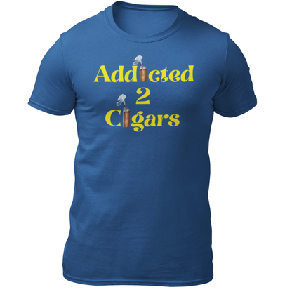 Addicted2Cigars Men Short Sleeve Yellow